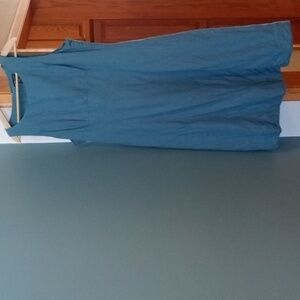 Linen 14 light teal A-line dress